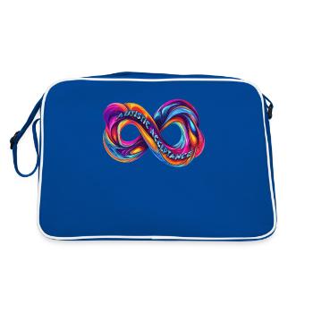 Infinity Symbol Autistic Acceptance - Retro Bag - blue/white - Back