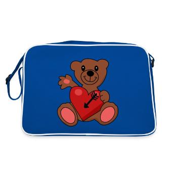 Teddy Ours en peluche Valentine Arrow Coeur - Sac Retro - bleu/blanc - Dos