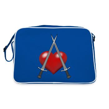 Épée Chevalier Coeur Épéiste Combattant - Sac Retro - bleu/blanc - Dos