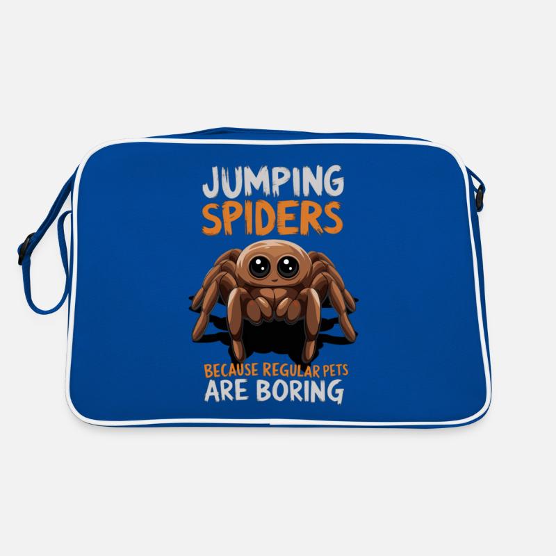jumping spiders because regular pets are boring - Retro Tasche - Blau/Weiß