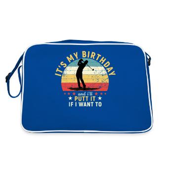 Golf C’est mon anniversaire et je le putt si je W - Sac Retro - bleu/blanc - Dos