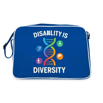 Disability Is Diversity DNA Design - Retro Bag - blue/white - Back