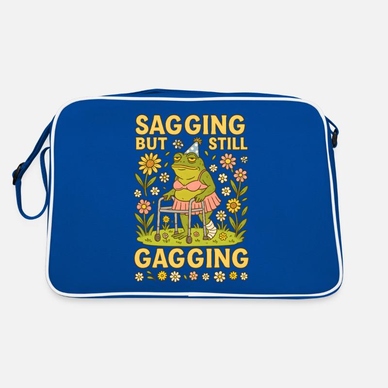 Sagging but Still Gagging – Fun Frog Design Retro Tasche