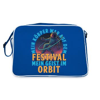 Festival Geist im Orbit Design - Retro Tasche - Blau/Weiß - Hinten