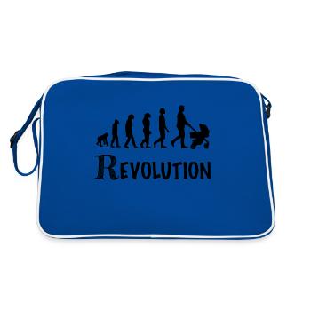 revolution daddy stroller birth - Retro Bag - blue/white - Back