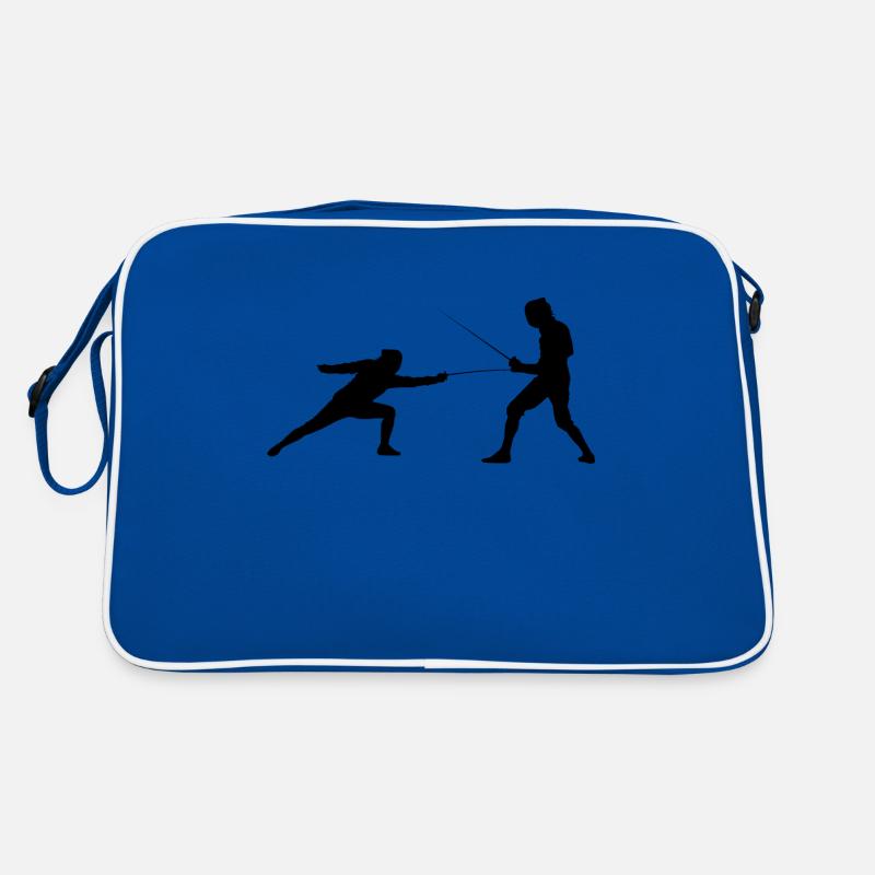 Fechten - Retro Tasche - Blau/Weiß
