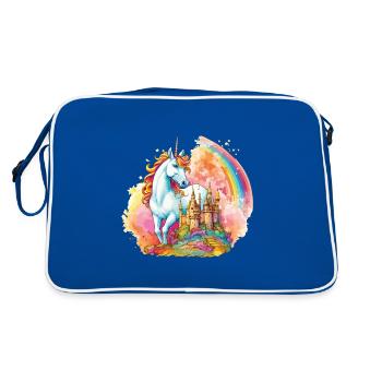 Unicorn Rainbow Castle Fantaisie magique colorée - Sac Retro - bleu/blanc - Dos