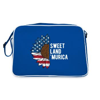 Sweet Land Murica Patriotic American Patriotism - Retro Bag - blue/white - Back