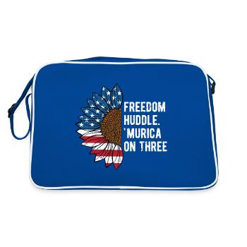 Freedom Huddle Murica on Three 4th of July - Retro Bag - blue/white - Back