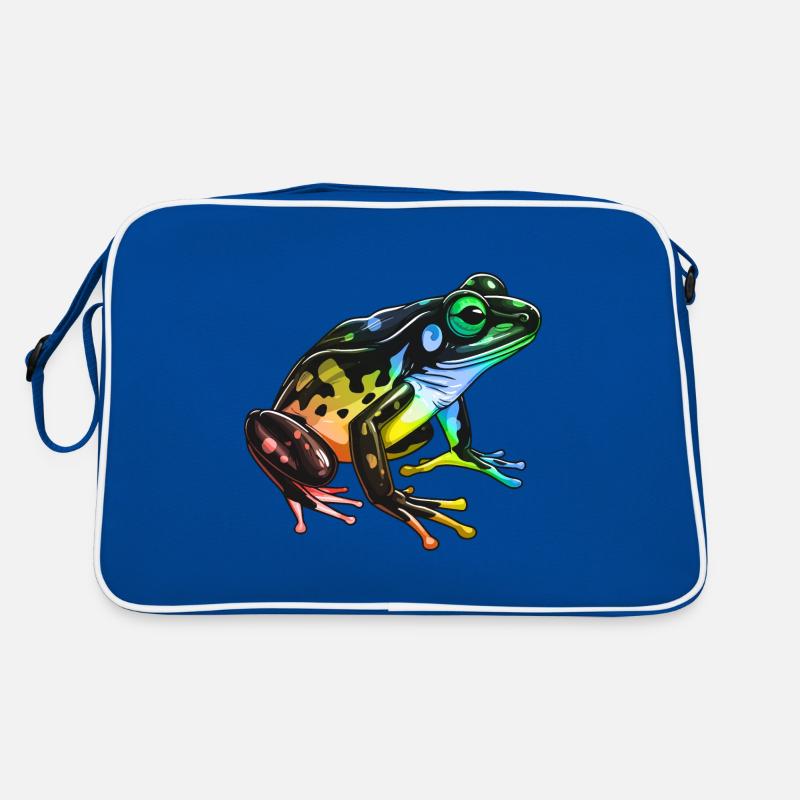 Frosch Kopf Bunt Retro Tasche