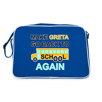"Anti Greta", les vendredis pour l'avenir, protection du climat, CO2 - Sac Retro - bleu/blanc - Dos