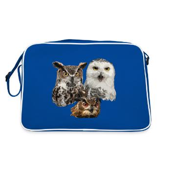 Hiboux - Sac Retro - bleu/blanc - Dos