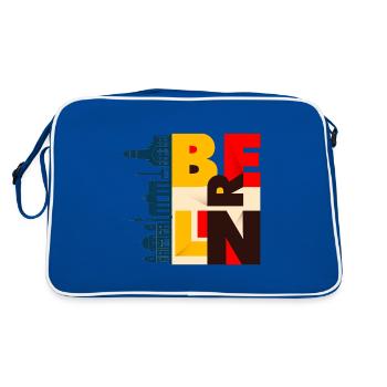 Berlin Skyline Stadt City Deutschland Germany - Retro Bag - blue/white - Back