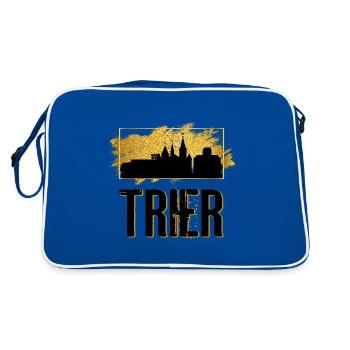 Trier Germany City Skyline Home Love Gold - Retro Bag - blue/white - Back