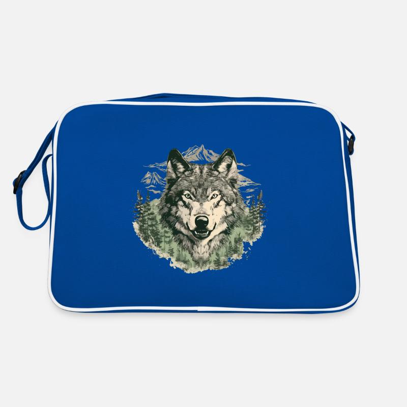 Wolf Art Head Wolf’s Head Nature Wilderness Vintage Sac Retro