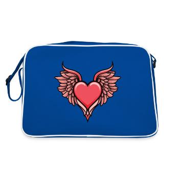 Heart Wings - Retro Bag - blue/white - Back