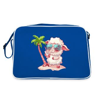 Sheep Summer Beach Holiday - Retro Bag - blue/white - Back