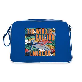 Le vent m’appelle, je dois faire du kitesurf - Sac Retro - bleu/blanc - Dos