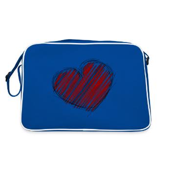 HEART. HEARTS. SAINT VALENTINE. LOVE. LOVE. CHRISTMAS - Retro Bag - blue/white - Back