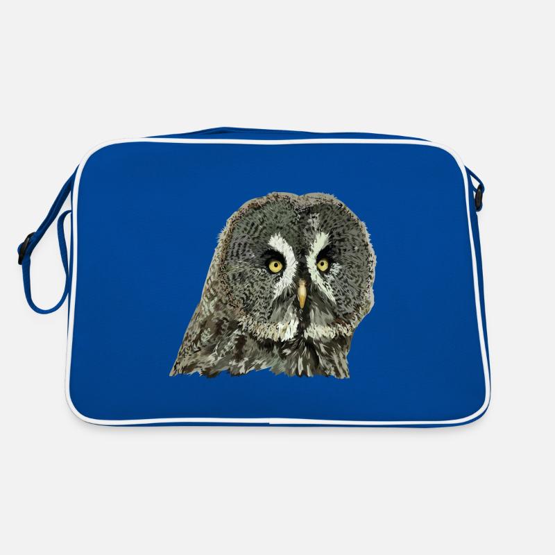 Graue Eule Retro Tasche