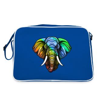 Tête D’éléphant Coloré - Sac Retro - bleu/blanc - Dos