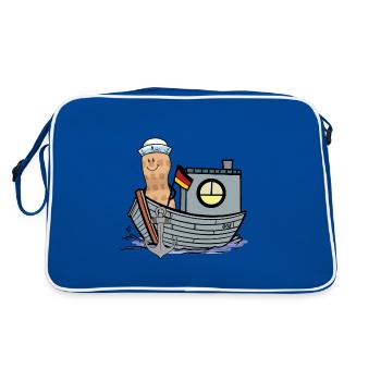 Ahoy Moin Allemagne marin marin drapeau - Sac Retro - bleu/blanc - Dos