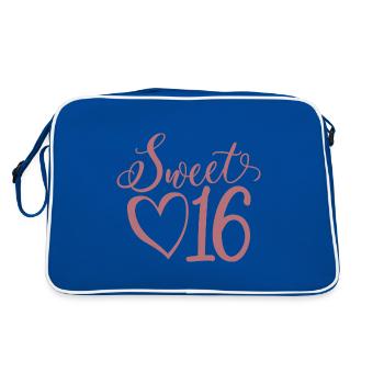 Sweet Sixteen Mignon cadeau de 16 ans - Sac Retro - bleu/blanc - Dos