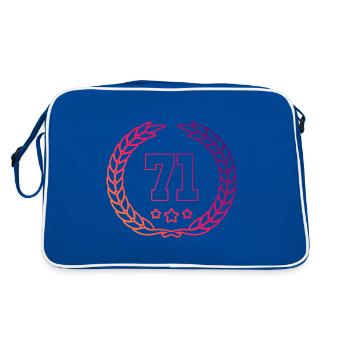 71 Number wreath - Retro Bag - blue/white - Back