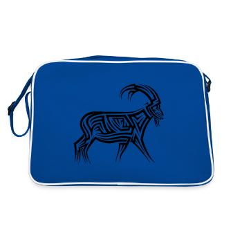 Tatouage tribal de chèvre de montagne - Sac Retro - bleu/blanc - Dos
