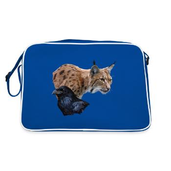 Lynx et corbeau - Sac Retro - bleu/blanc - Dos