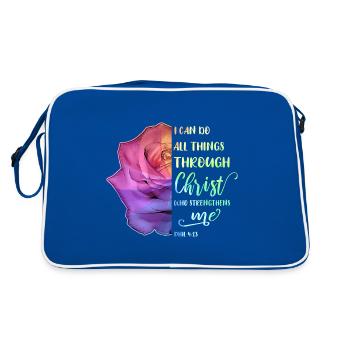 I Can Do All Things Through Christ LGBT Jesus - Retro Bag - blue/white - Back