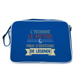 Prof - Histoire - Cadeau - Ecole - Homme - Mythe - Sac Retro - bleu/blanc - Dos