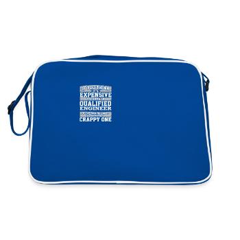 Engineer Gifts Expensive to Hire a Qualified - Retro Bag - blue/white - Back