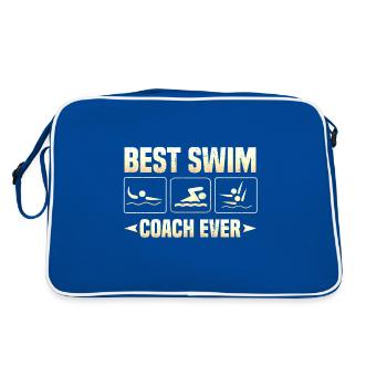 Beste Schwimmtrainer aller Zeiten Geschenke für Schwimmtrainer Geschenk - Retro Tasche - Blau/Weiß - Hinten