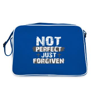 Christianity Gift Not Perfect Just Foregiven - Retro Bag - blue/white - Back