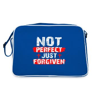 Not Perfect Just Foregiven Christian Gift - Retro Bag - blue/white - Back