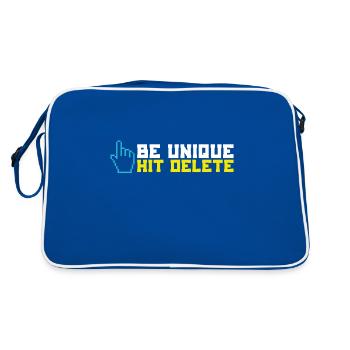 Stop Cyberbullies Be Unique Hit Anti löschen - Retro Tasche - Blau/Weiß - Hinten