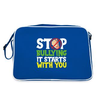 Stop Bullying It Starts With You Anti Bullying - Retro Bag - blue/white - Back