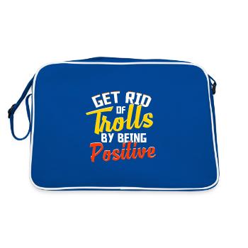 Befreien Sie sich von Trollen, indem Sie positiv gegen Mobbing vorgehen - Retro Tasche - Blau/Weiß - Hinten