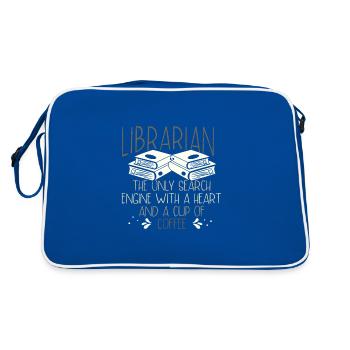 Librarian Gift Idea Search Engine with Heart and - Retro Bag - blue/white - Back