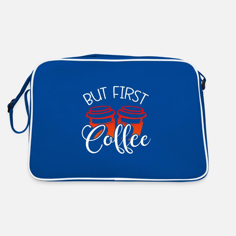 Kaffee Trinker Geschenk aber erster Kaffee Retro Tasche
