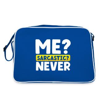 Sarcasm Gift Me Sarcastic Never Funny Sarcastic - Retro Bag - blue/white - Back