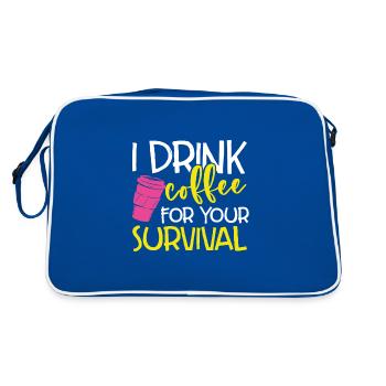 Cadeau de buveur de café Je bois du café pour votre - Sac Retro - bleu/blanc - Dos