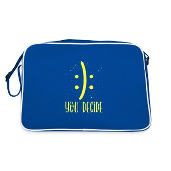Sarcastic Smile or Frown You Decide Sarcasm Gifts - Retro Bag - blue/white - Back