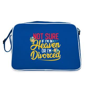 Sarcastic Not Sure If In Heaven or Divorced - Retro Bag - blue/white - Back