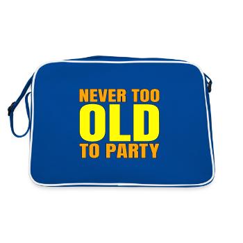 Drôle de cadeau vieillissant jamais trop vieux pour faire la fête Sarcasme - Sac Retro - bleu/blanc - Dos