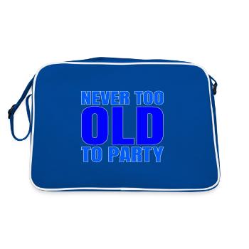 Drôle de cadeau vieillissant jamais trop vieux pour faire la fête Sarcasme - Sac Retro - bleu/blanc - Dos