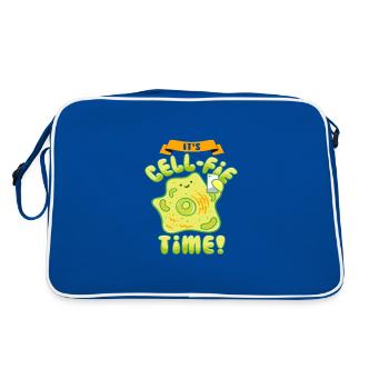 Handy Humor Es ist Cell Fie Time Selfie - Retro Tasche - Blau/Weiß - Hinten