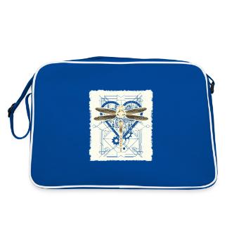 Steampunk Dragonfly Vintage Gears Goth Idée cadeau - Sac Retro - bleu/blanc - Dos