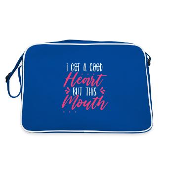 Sarcastique j’ai un bon cœur mais cette bouche - Sac Retro - bleu/blanc - Dos